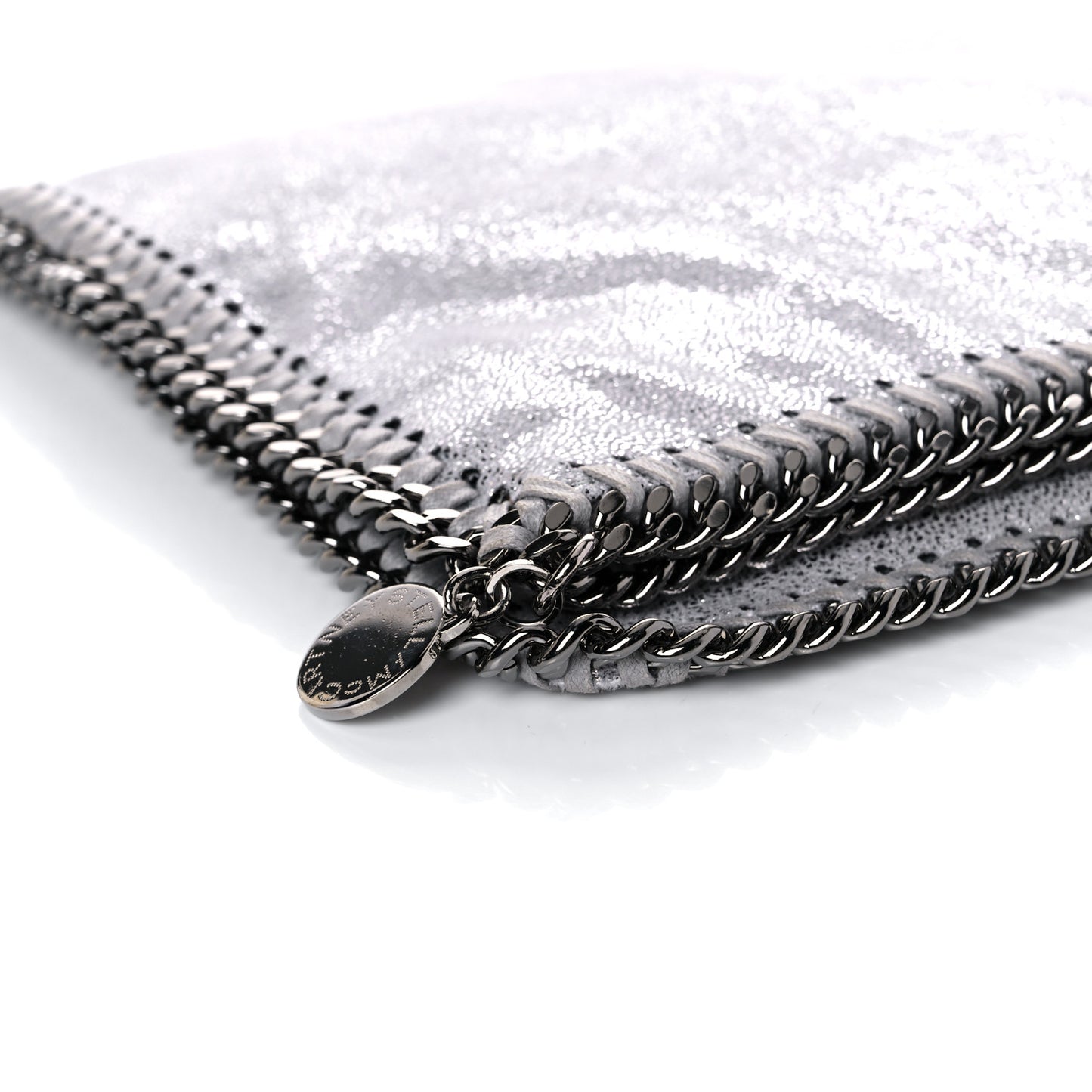 Shaggy Deer Falabella Fold Over Clutch Silver