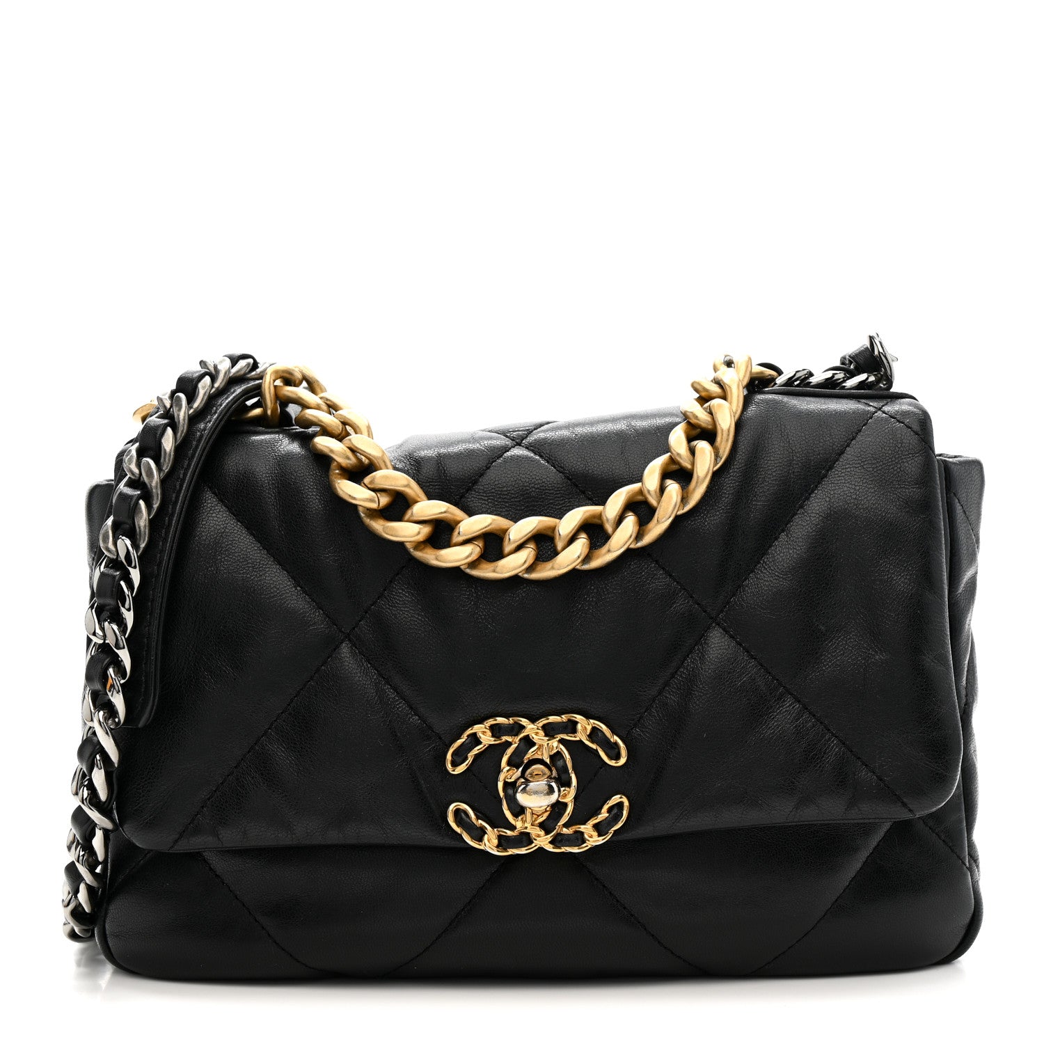 Chanel Goatskin Quilted Medium Chanel 19 Flap Black 1 of 10