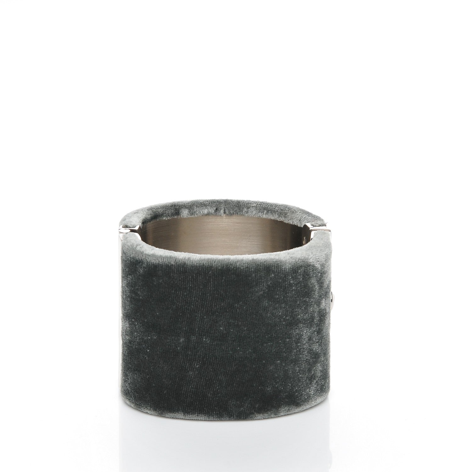 Chanel Velvet CC Cuff Silver Grey 3 of 5