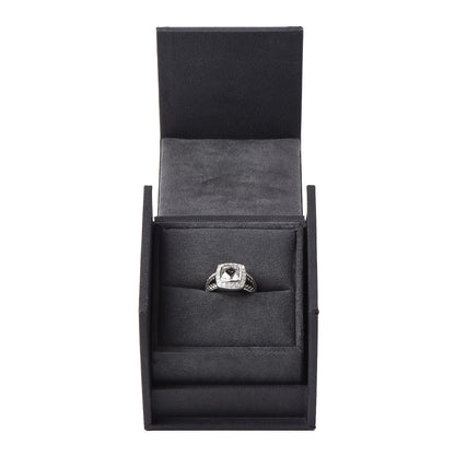 David Yurman Sterling Silver Diamond White Topaz 7mm Petite Albion Ring 48 4.5 6 of 6