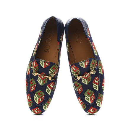 Gucci Satin Lambskin Mini GG Wallpaper Mens Brixton Horsebit Loafers 7.5 Royal Blue Blue Agata 5 of 11