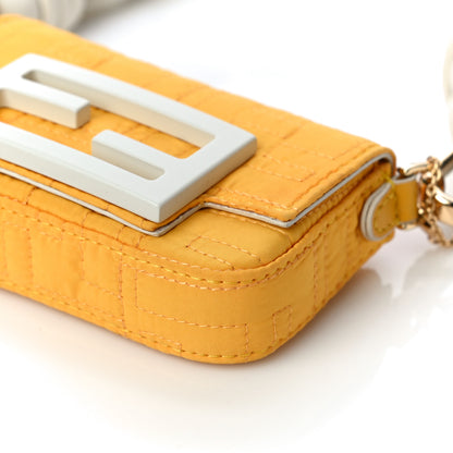Fendi Nylon FF Embroidered Nano Baguette Maxi Handle Charm Yellow 9 of 9
