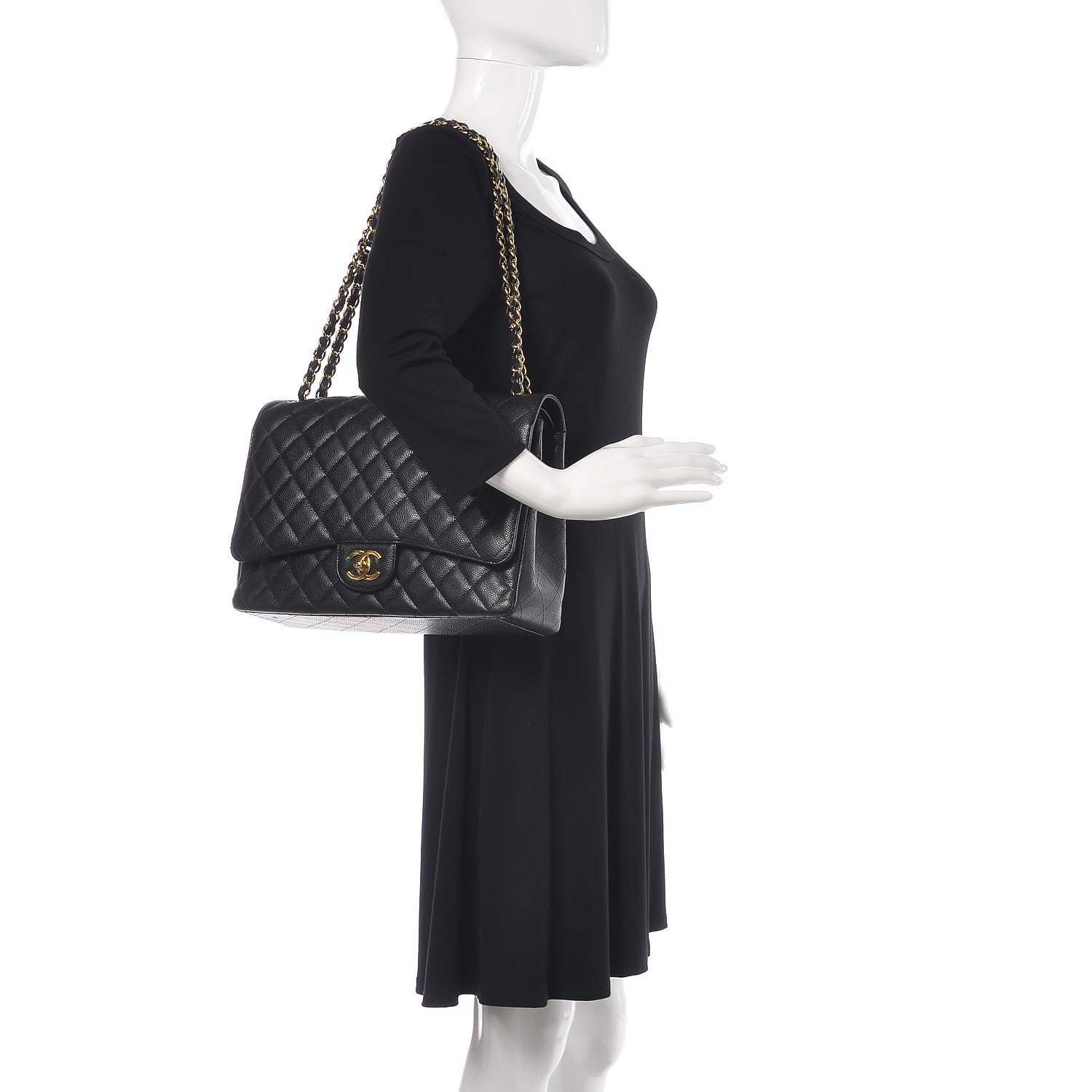 Chanel Caviar Quilted Maxi Double Flap Black 2 of 9