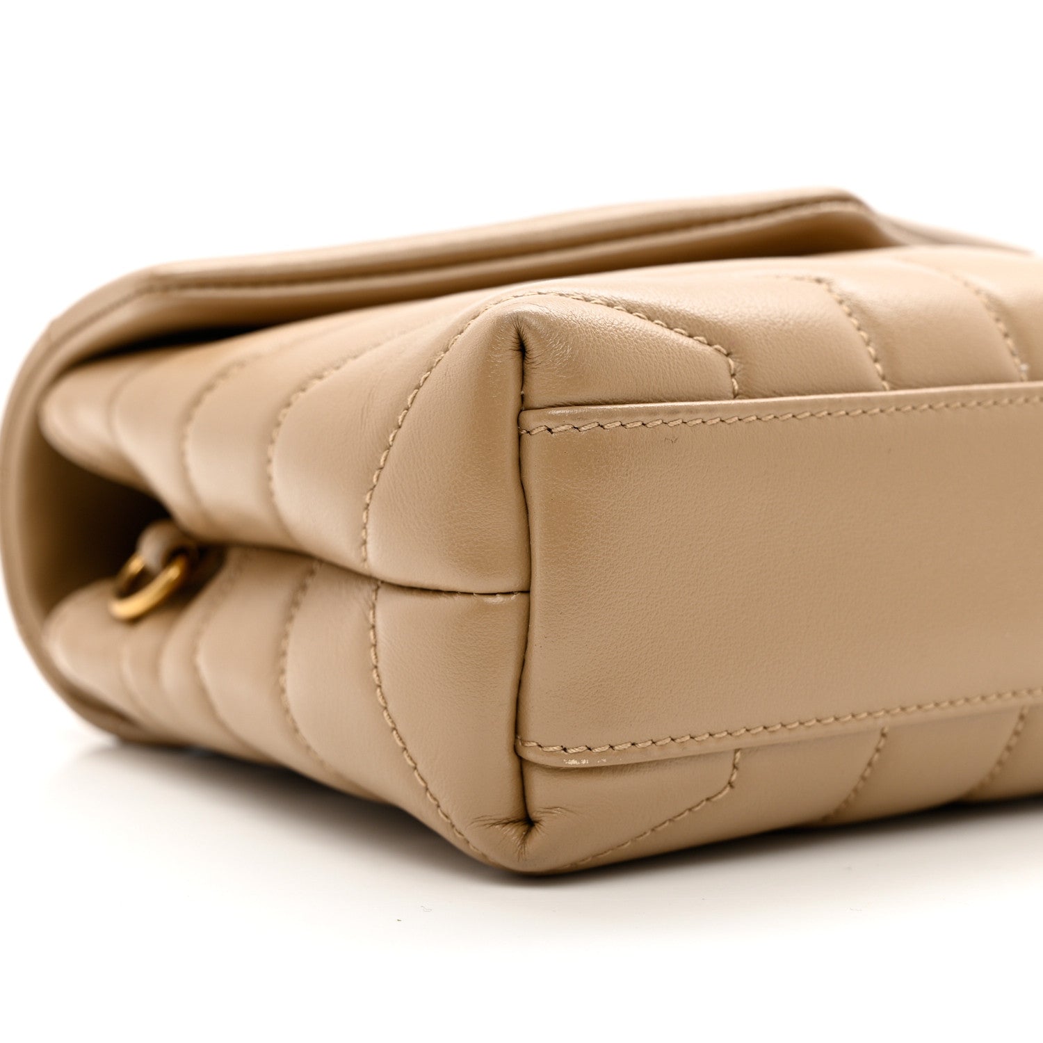 Saint Laurent Calfskin Y Quilted Monogram Toy Loulou Crossbody Bag Latte 7 of 10