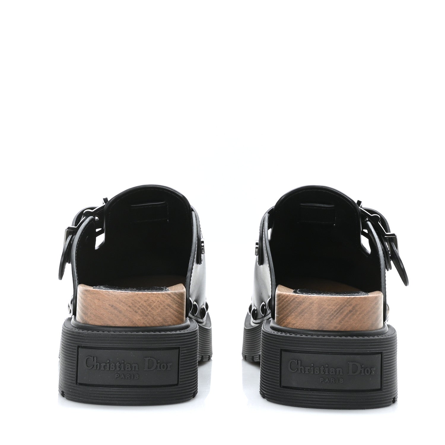 Christian Dior Calfskin Diorquake Buckled Lug Sole 15mm Clogs 37 Black 5 of 9