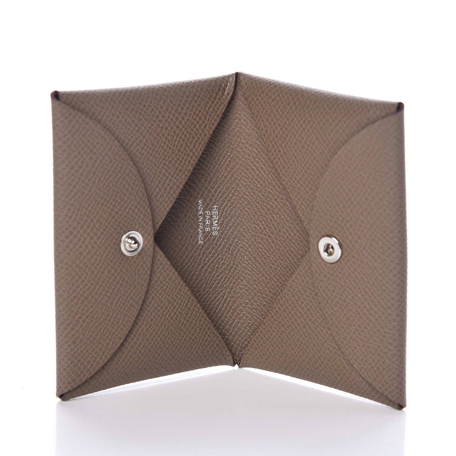 Hermes Epsom Calvi Card Case Etoupe 5 of 8