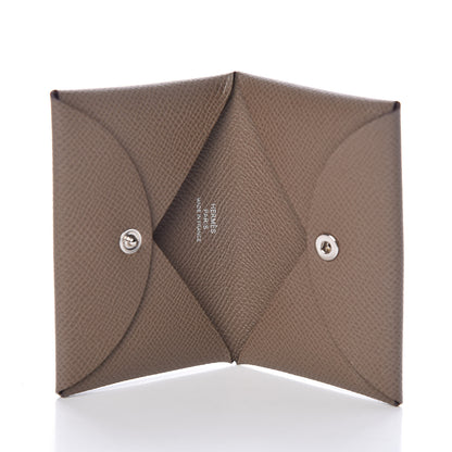 Hermes Epsom Calvi Card Case Etoupe 5 of 8