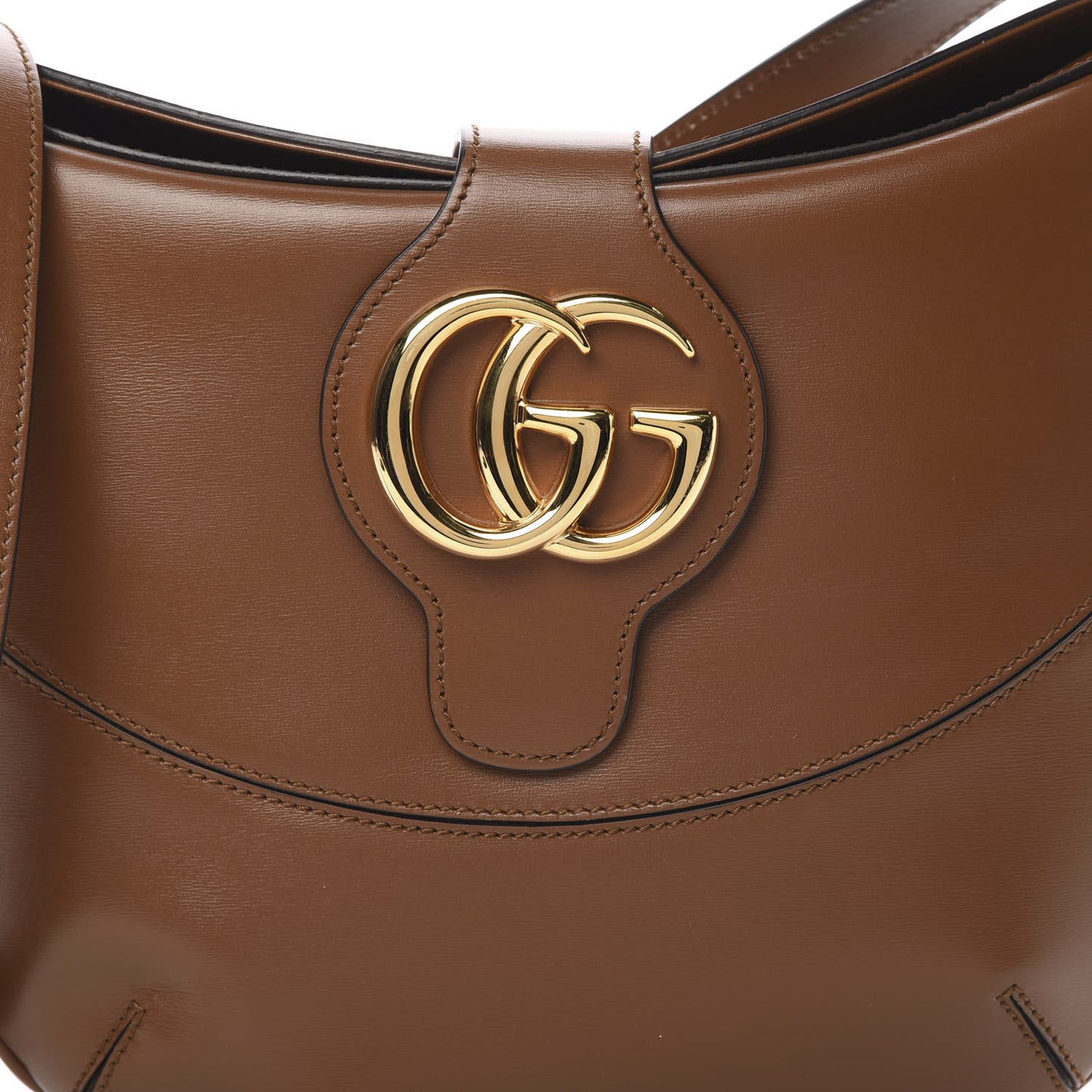 Boarded Plutone Calfskin Medium Arli Shoulder Bag Nocciola