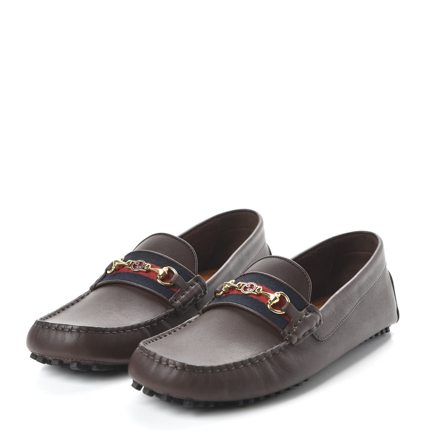 Soft Clove Calfskin Web Mens Horsebit Driver Loafers 8.5 Cocoa
