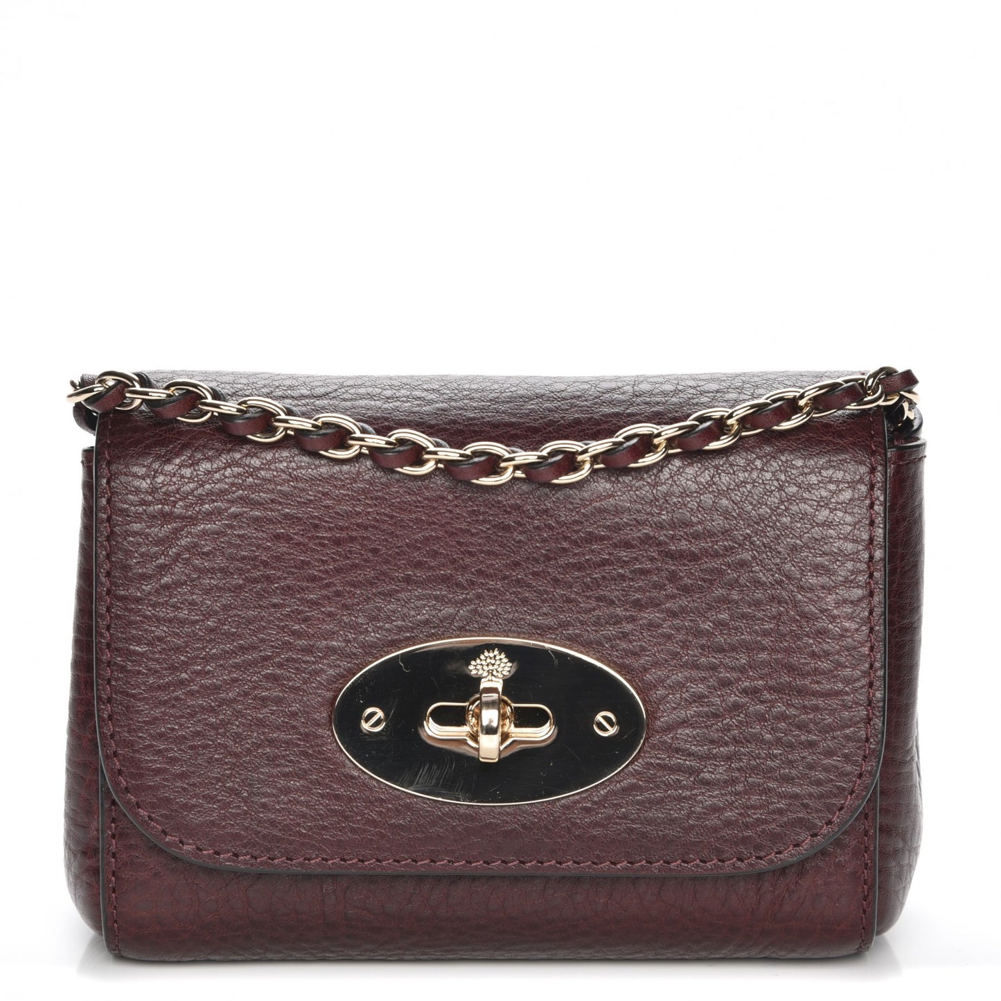 Natural Calfskin Mini Lily Oxblood