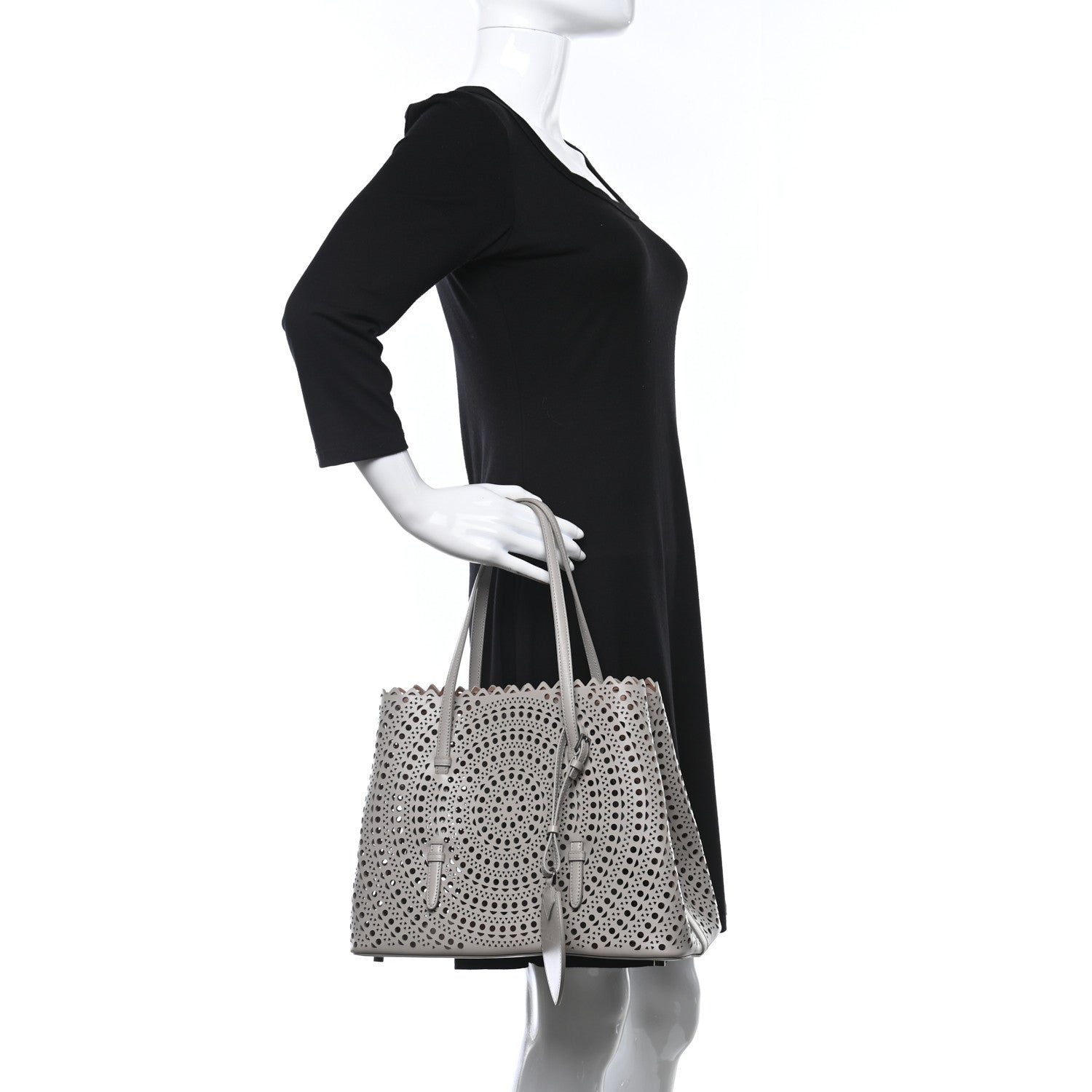 Alaia Lux Calfskin Vienne 32 Bag Perle 2 of 9