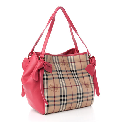 Burberry Haymarket Check Bow Canterbury Tote Pink 3 of 11
