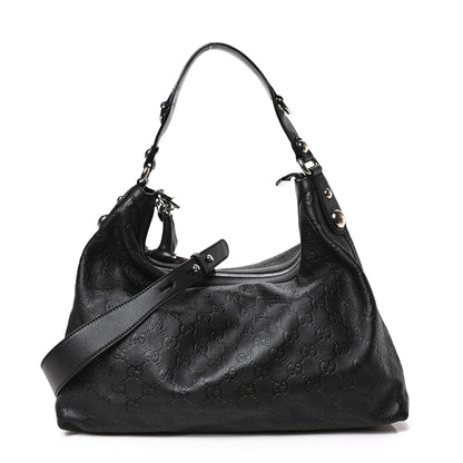 Gucci Guccissima Medium Icon Bit Hobo Black 1 of 9