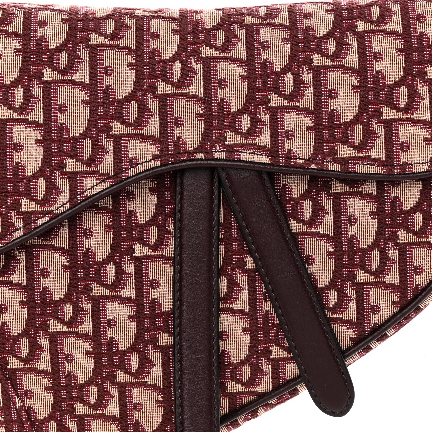 Christian Dior Oblique Saddle Bag Burgundy 8 of 10