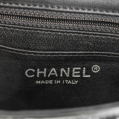 Chanel Striated Patent Quilted Mini Rectangular Flap Dark Grey 7 of 8