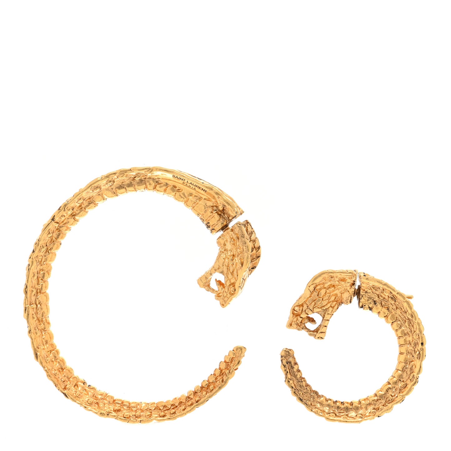 Metal Asymmetrical Cobra Earrings Gold