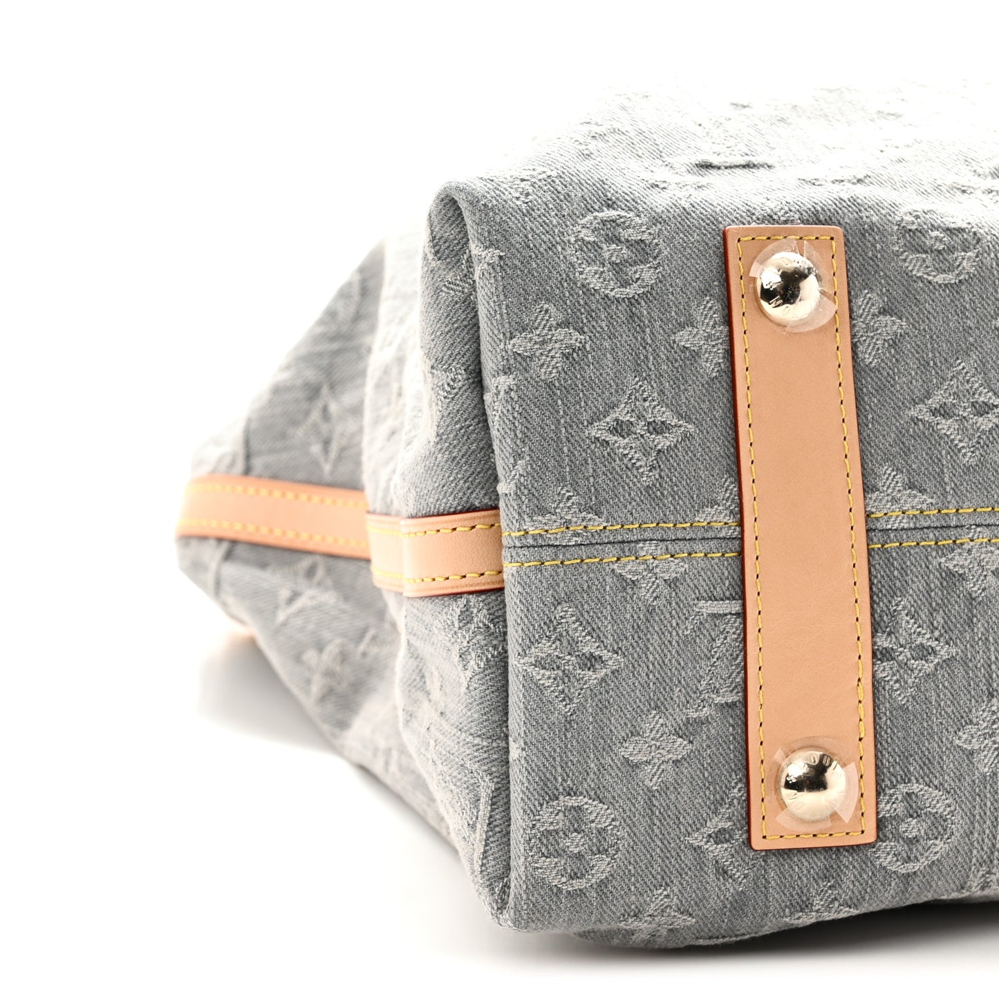 Monogram Denim CarryAll MM Washed Grey