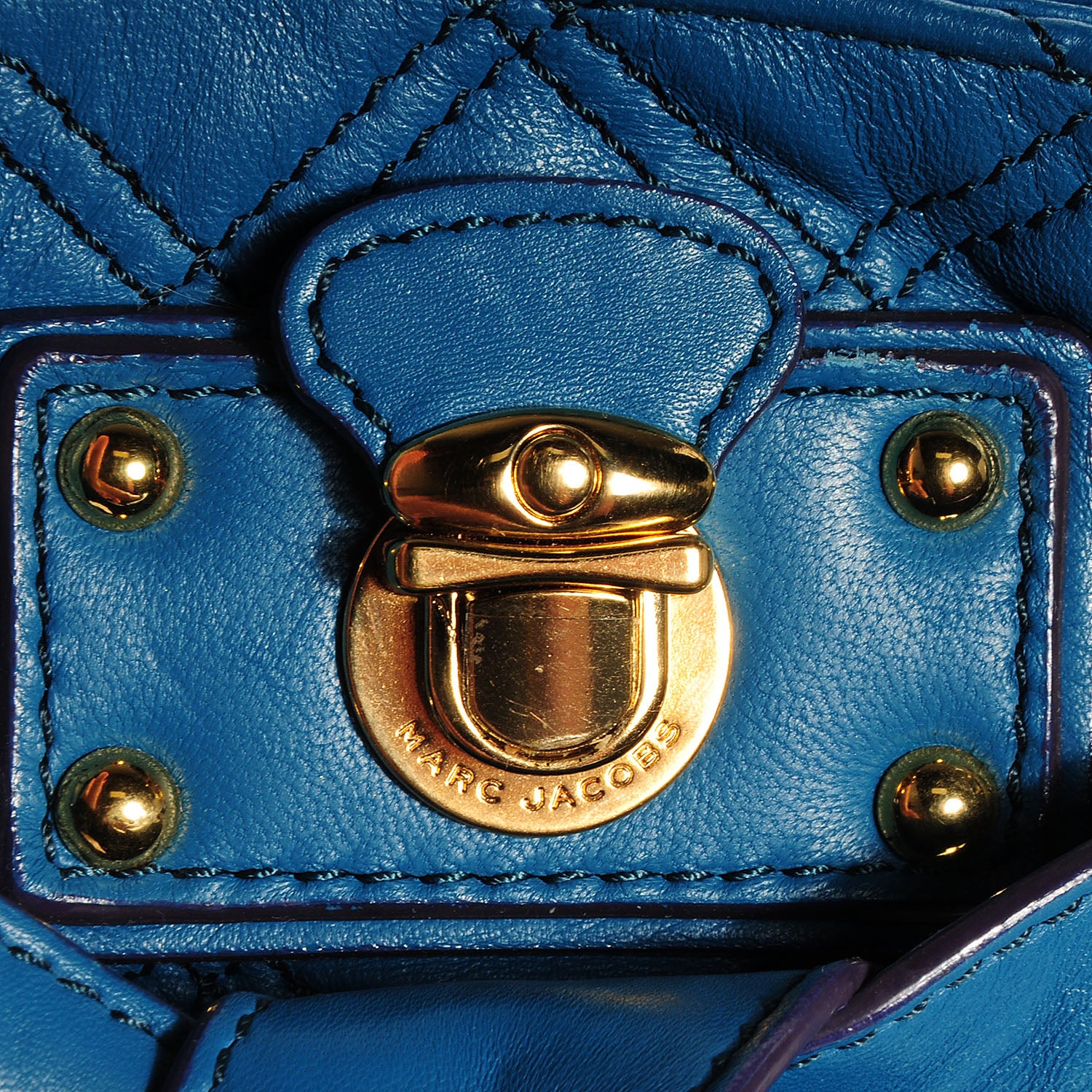 Marc Jacobs Quilted Leather Kristina Blue 9 of 10