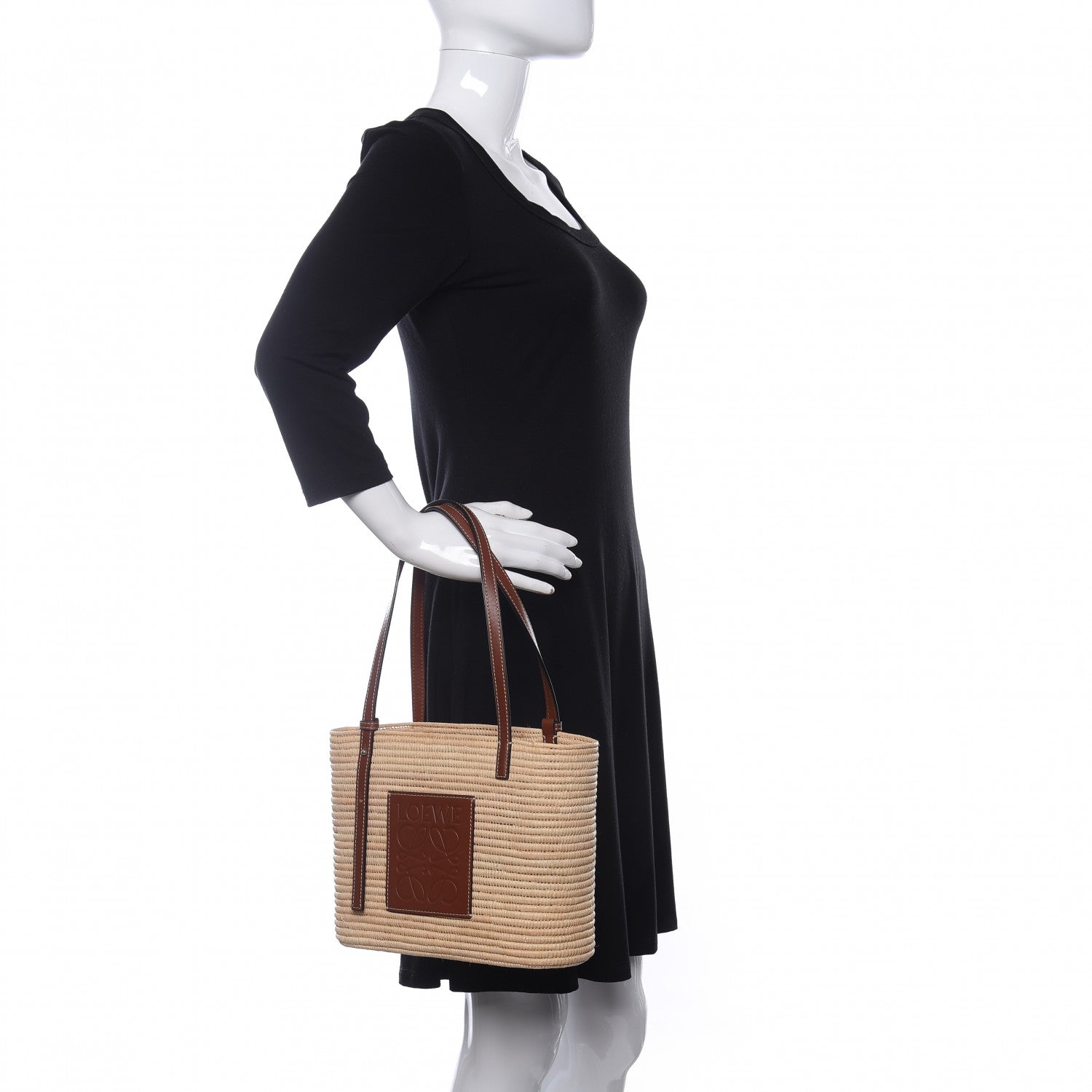 Loewe Raffia Square Basket Tote Bag Natural Tan 2 of 11