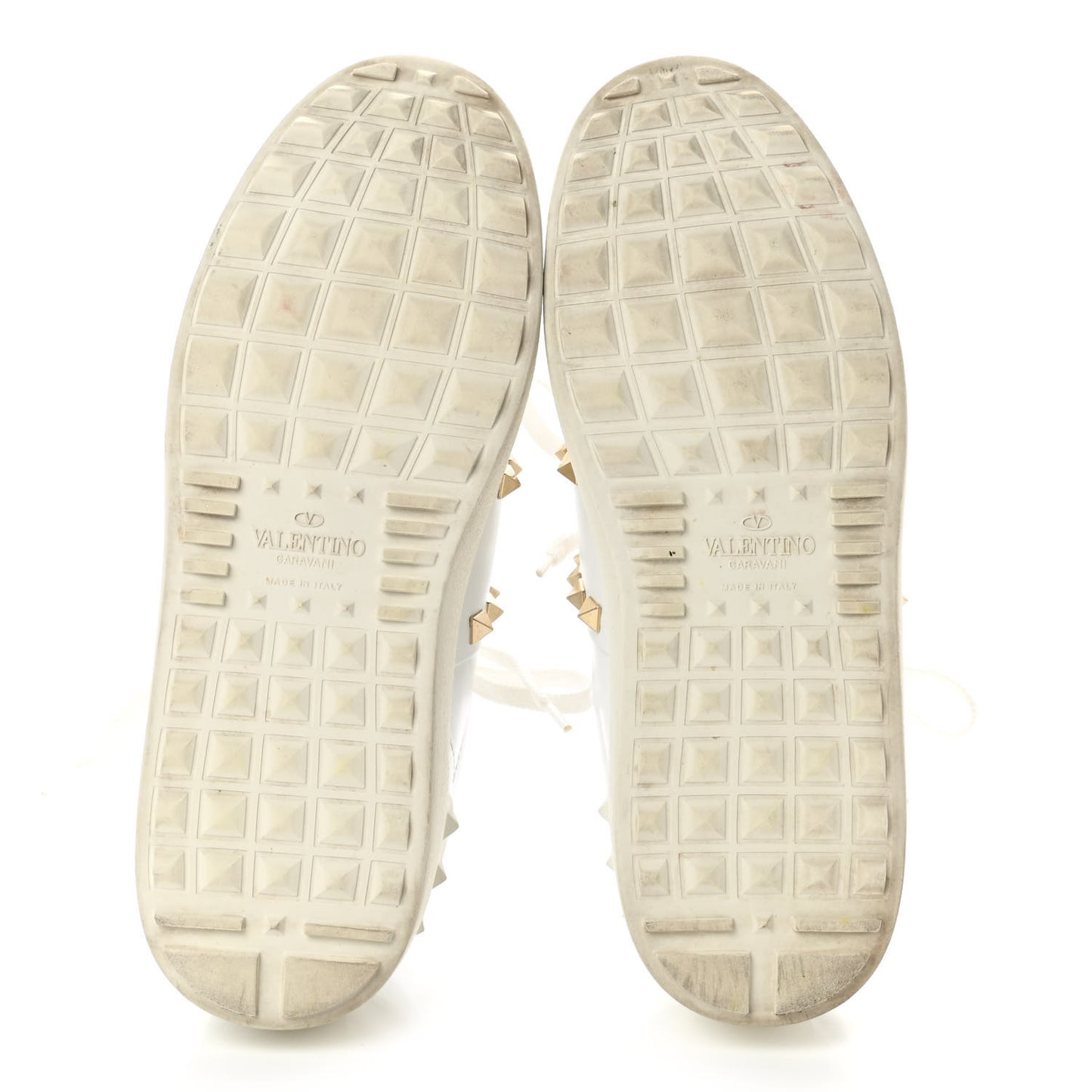 Calfskin Rockstud Untitled Open Sneakers 36 White
