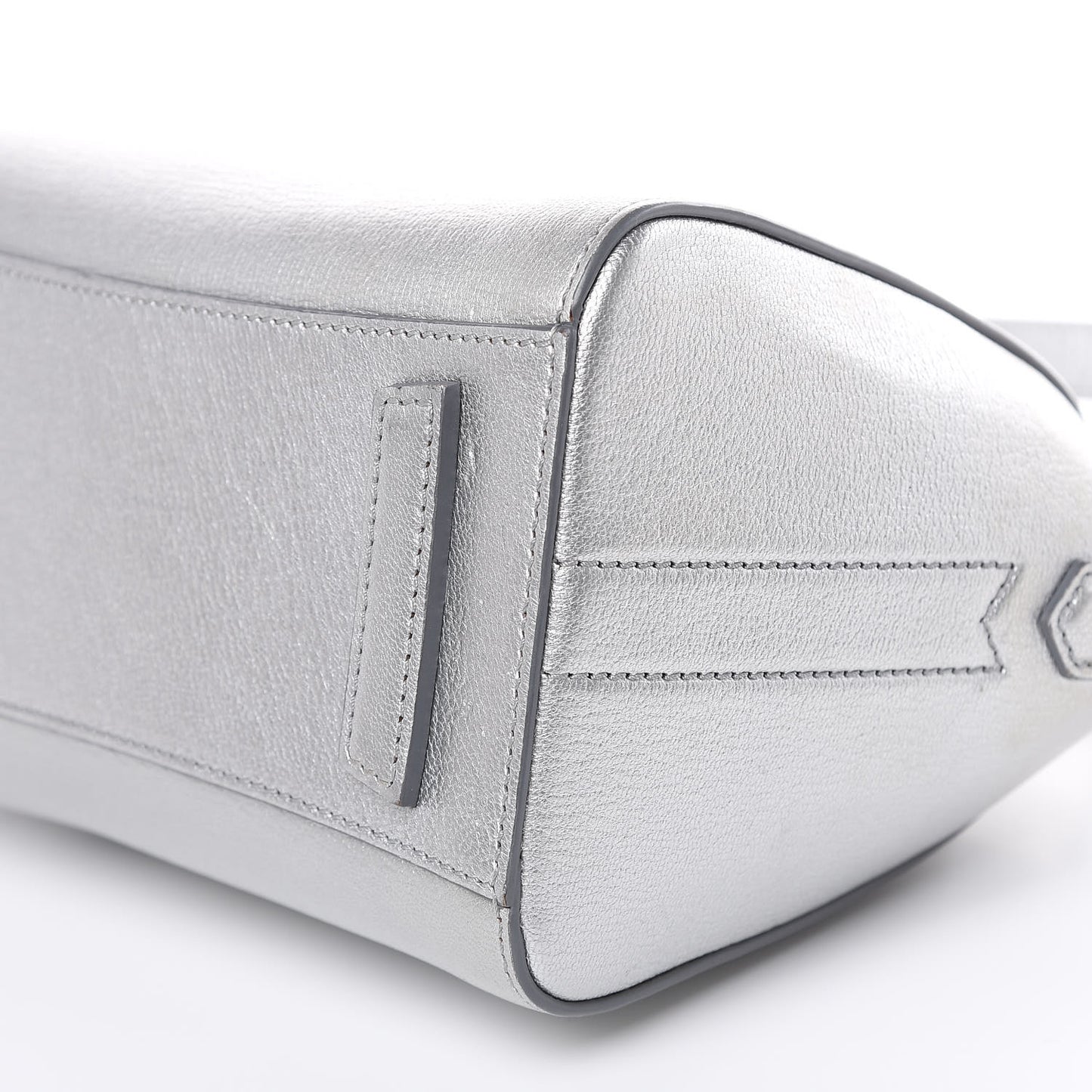 Metallic Sugar Goatskin Mini Antigona Silver