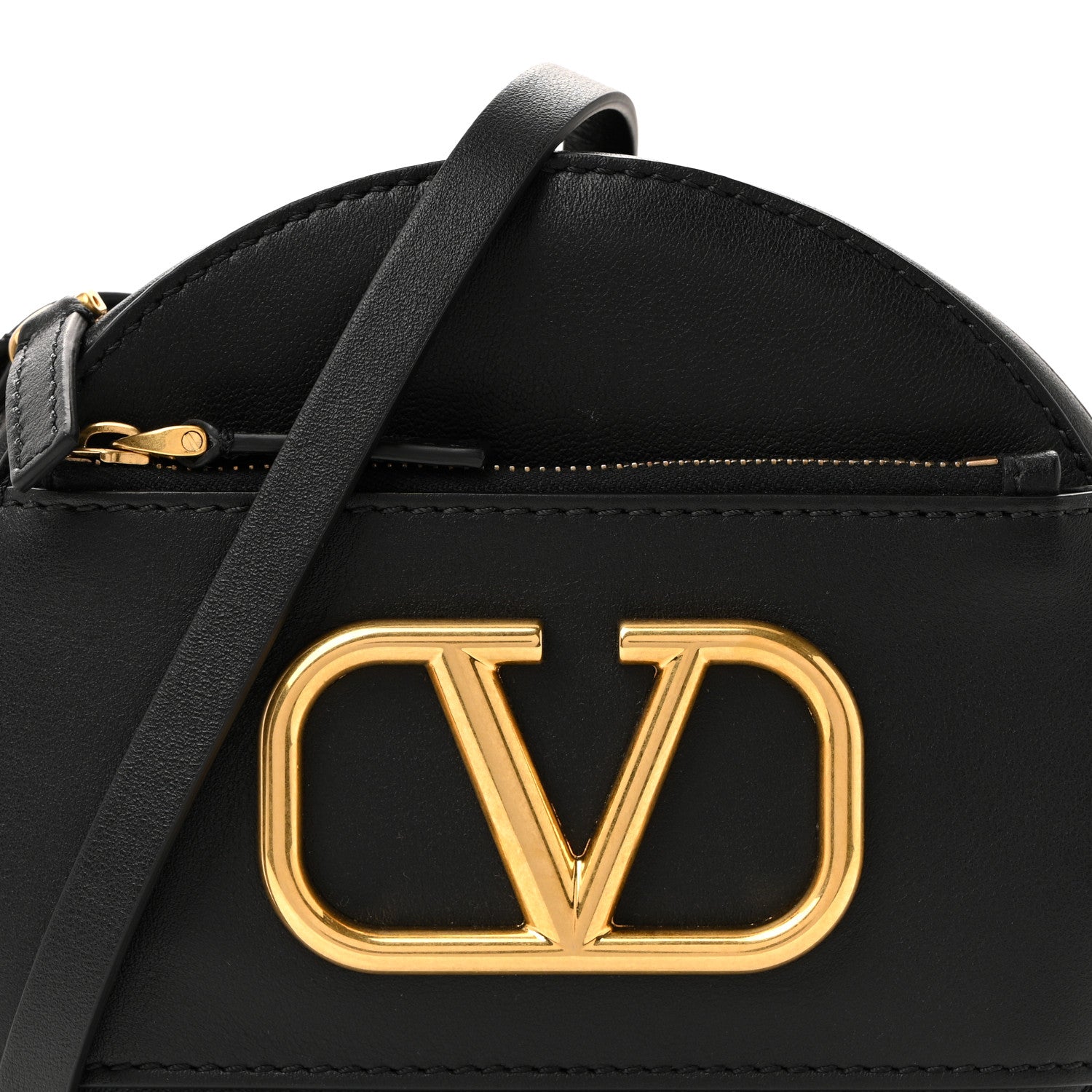 Valentino Garavani Calfskin VLogo Round Crossbody Bag Black 7 of 10
