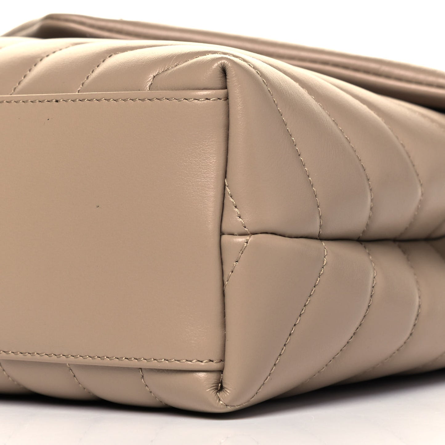 Calfskin Y Quilted Monogram Small Loulou Chain Satchel Dark Beige