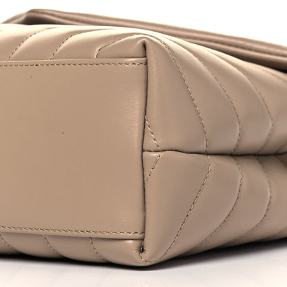 Saint Laurent Calfskin Y Quilted Monogram Small Loulou Chain Satchel Dark Beige 8 of 9