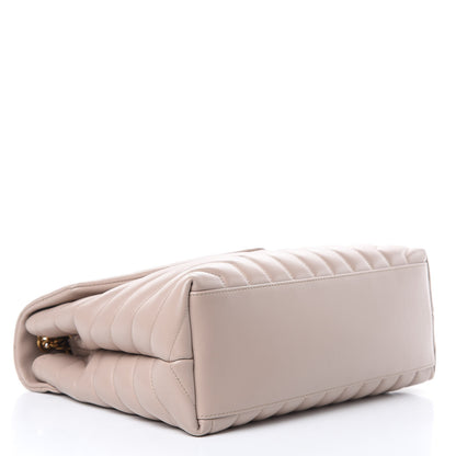 Saint Laurent Calfskin Y Quilted Monogram Medium Loulou Chain Satchel Light Natural 4 of 9