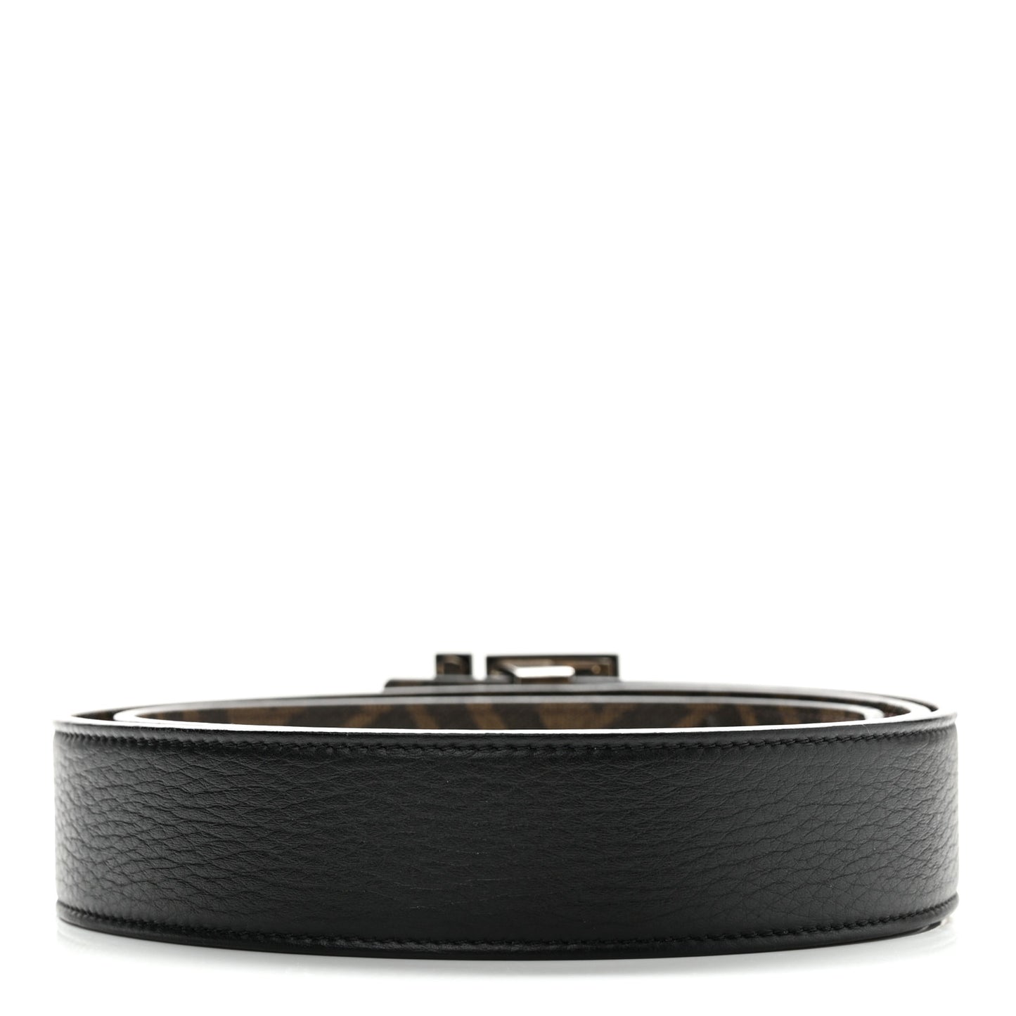 Cuoio Romano Glazed Fabric Enamel FF 1974 Reversible Belt 100 40 Black