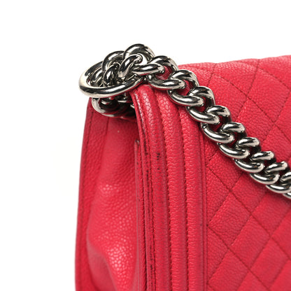Chanel Caviar Quilted Medium Boy Flap Red 12 of 16