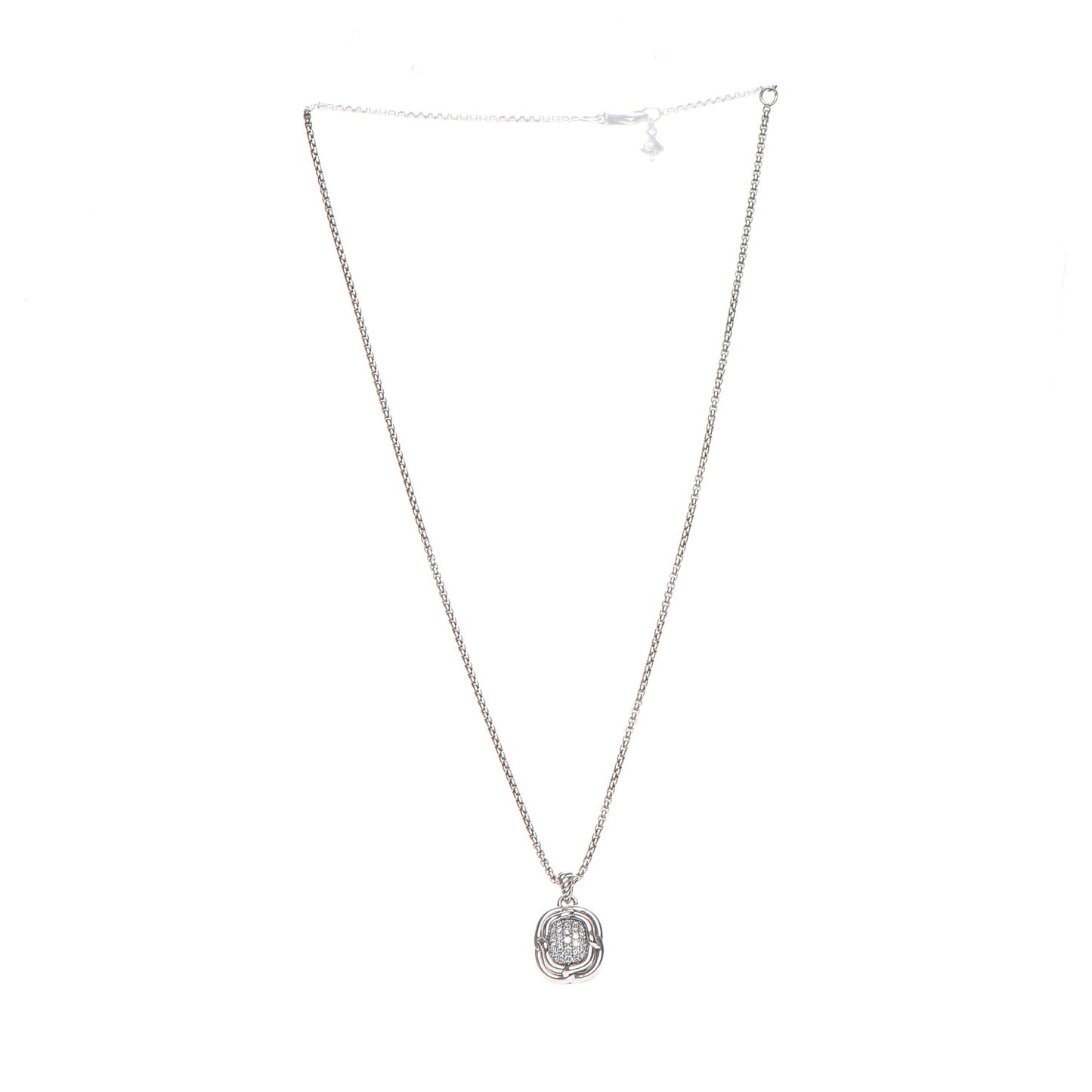 Sterling Silver Diamond 10mm Labyrinth Pendant Necklace