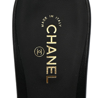 Chanel Lambskin Quilted CC Mules Sandals 39 Black 8 of 10