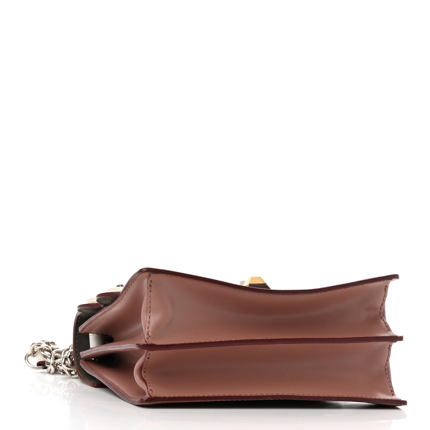 Calfskin Crystal Studded Small Kan I Shoulder Bag English Rose White