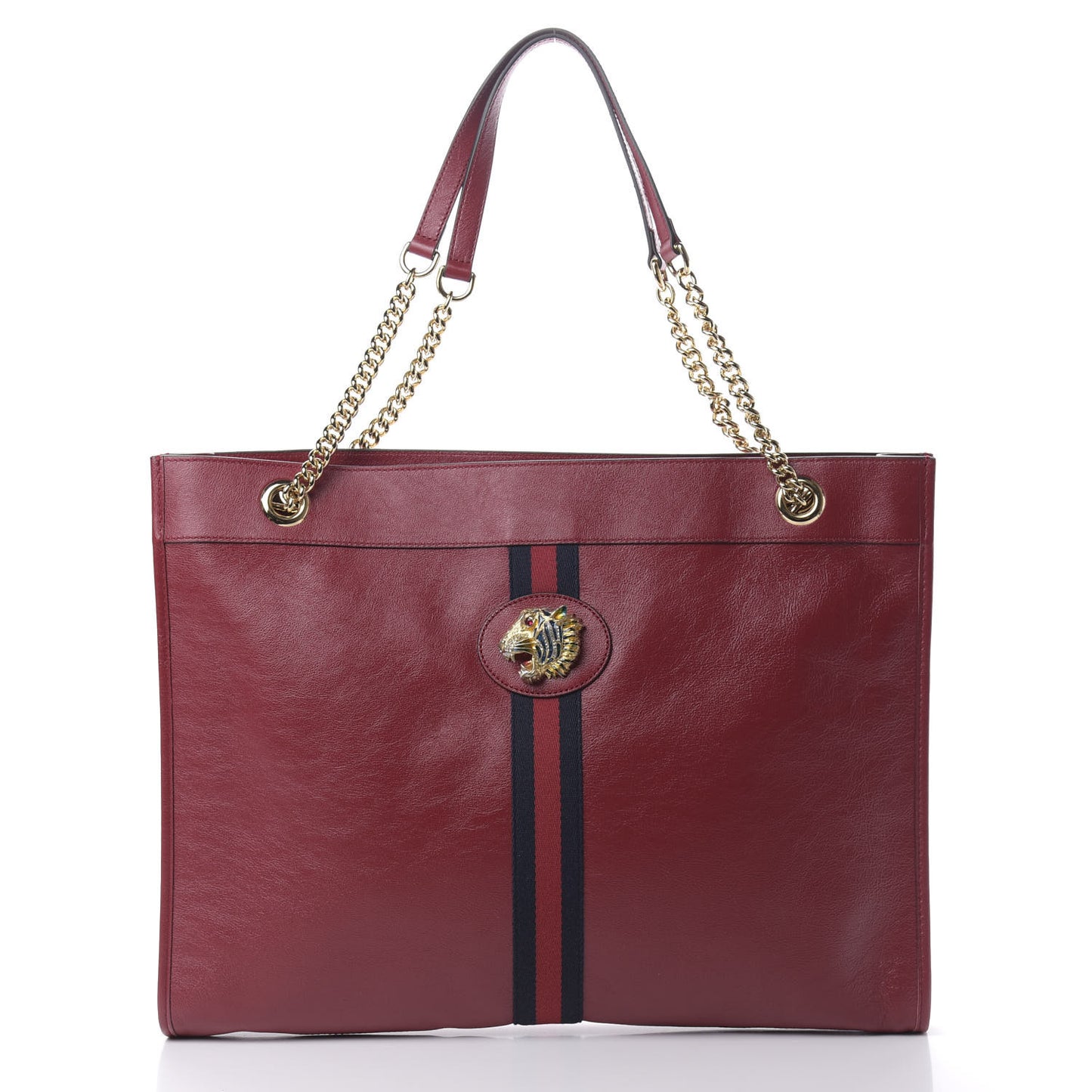 Calfskin Large Rajah Chain Tote Romantic Cherry