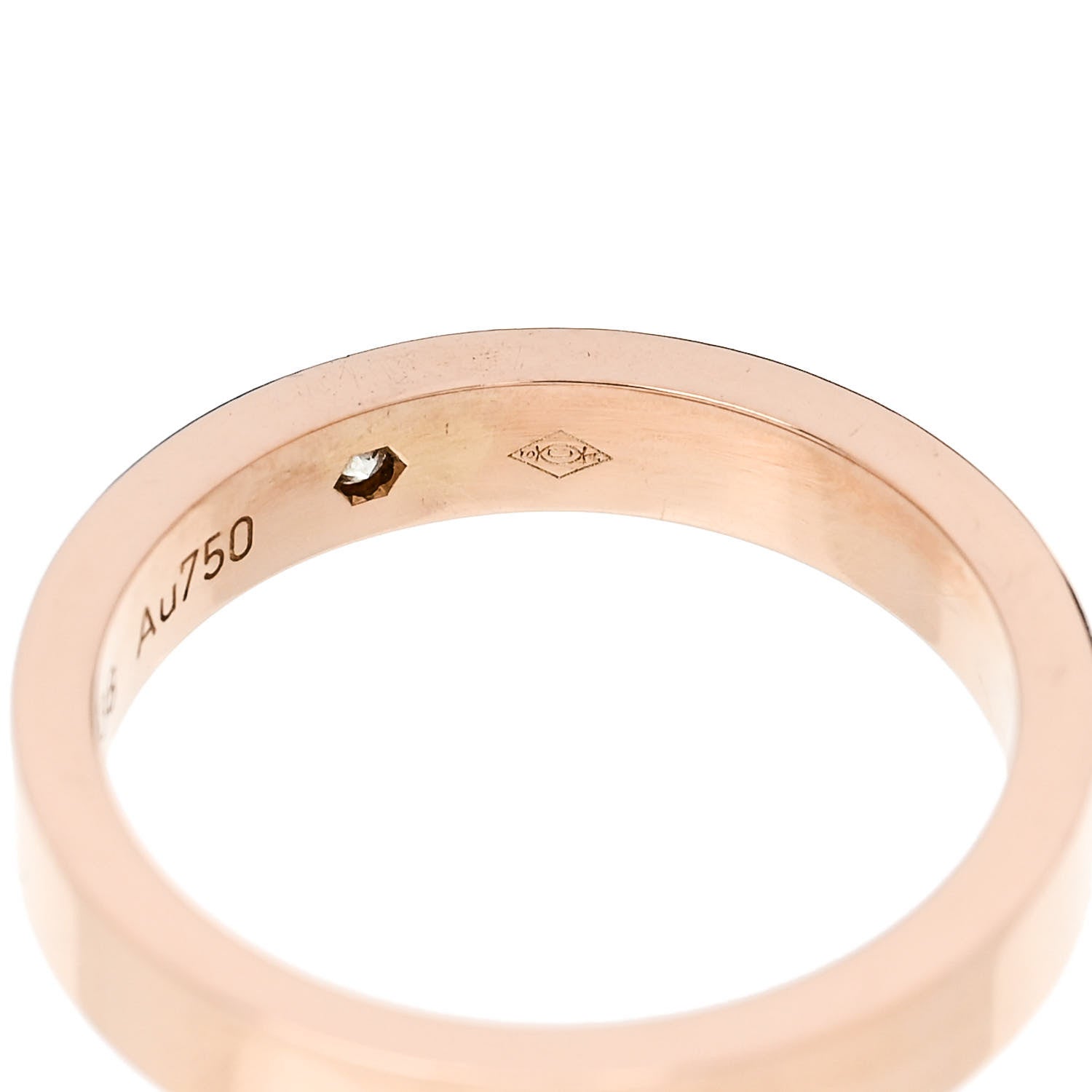 Cartier 18K Pink Gold Diamond 3mm C De Cartier Wedding Band Ring 46 3.75 5 of 6