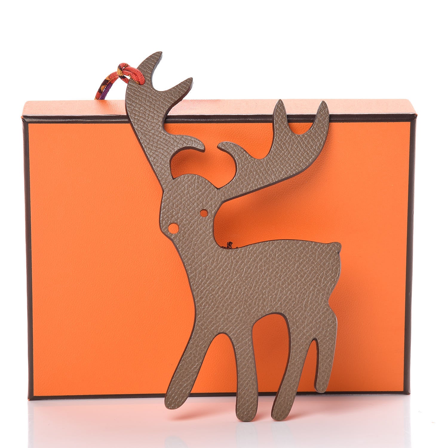 Hermes Togo Epsom Petit H Reindeer Bag Charm Capucines Etoupe 4 of 4