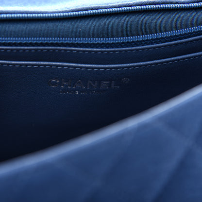 Chanel Jersey Quilted Jumbo Single Flap Navy 6 of 10
