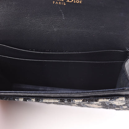 Christian Dior Oblique Saddle Card Holder Blue 4 of 5