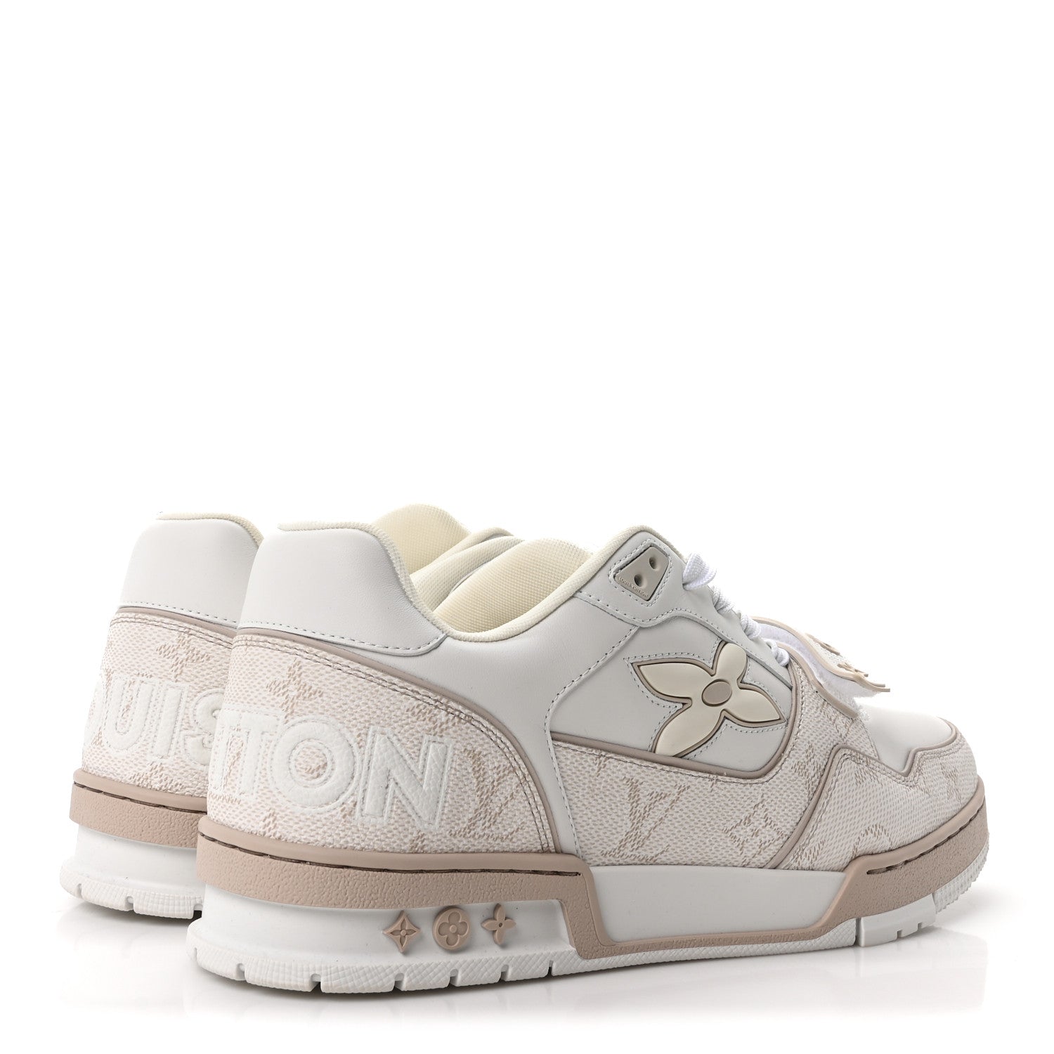 Louis Vuitton Calfskin Monogram Mens LV Trainer Sneakers 9.5 Beige 5 of 9