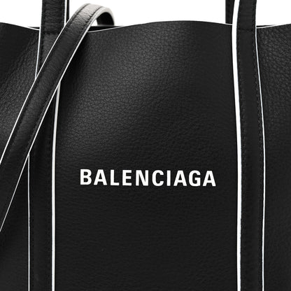 Balenciaga Smooth Calfskin Logo Double Sided XXS Everyday Tote Black White 8 of 12
