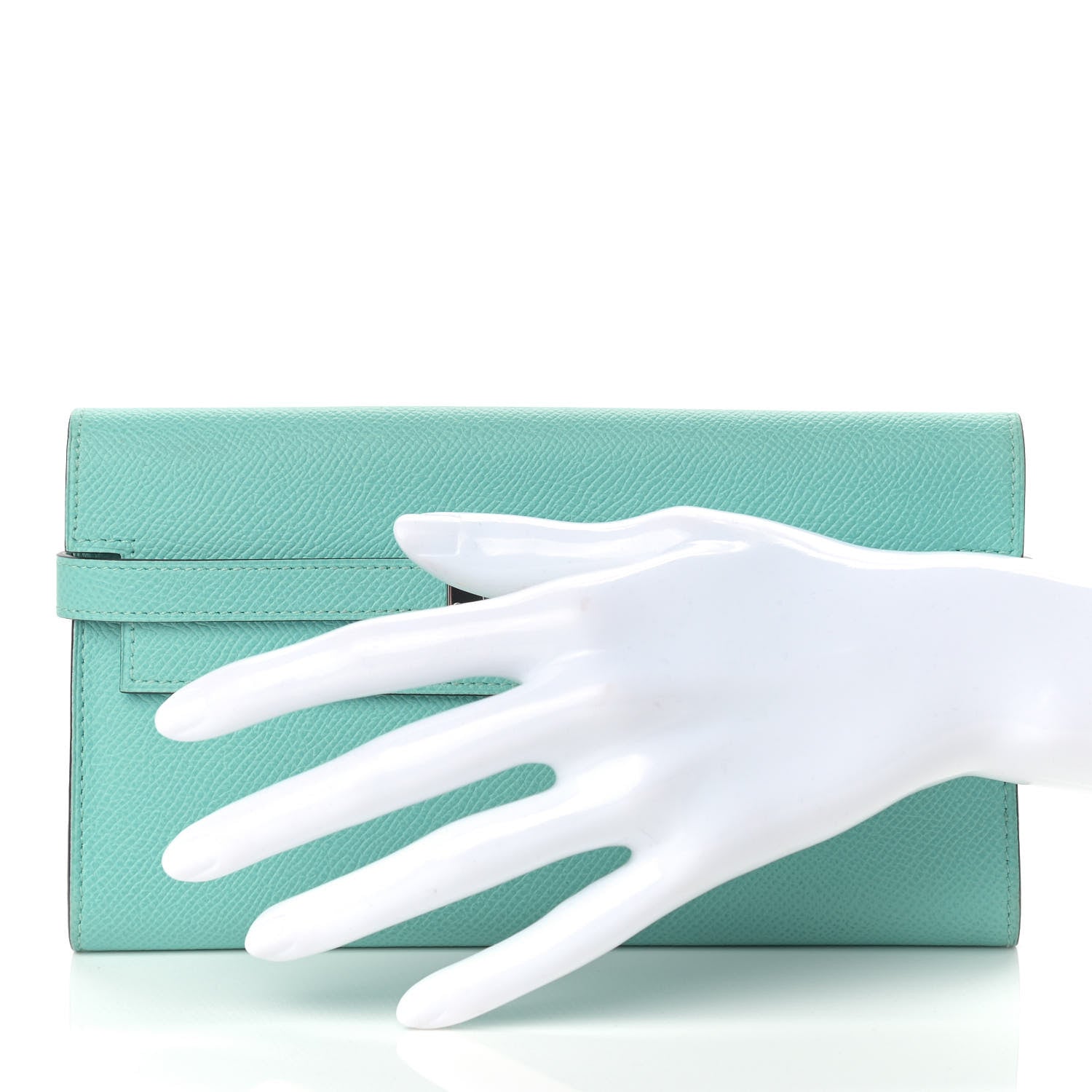 Hermes Epsom Kelly Longue Wallet Bleu Atoll 2 of 12