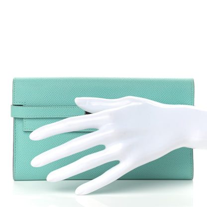 Hermes Epsom Kelly Longue Wallet Bleu Atoll 2 of 12