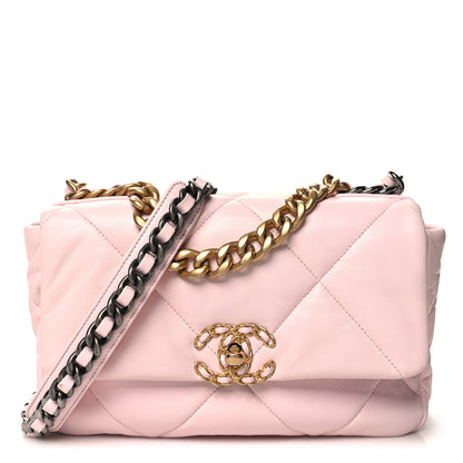 Chanel Lambskin Quilted Medium Chanel 19 Flap Light Pink 1 of 10