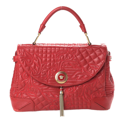 Versace Barocco Quilted Nappa Altea Vanitas Satchel Red 1 of 22