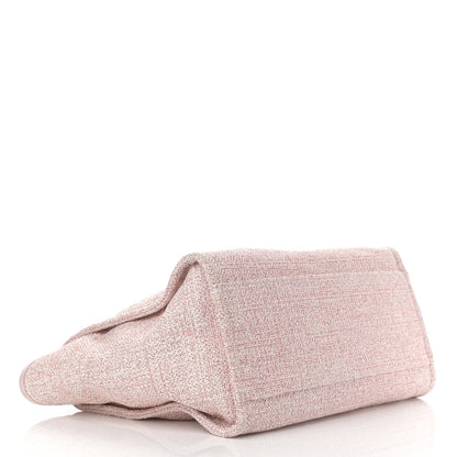 Chanel Straw Lurex Medium Deauville Tote Pink 4 of 14