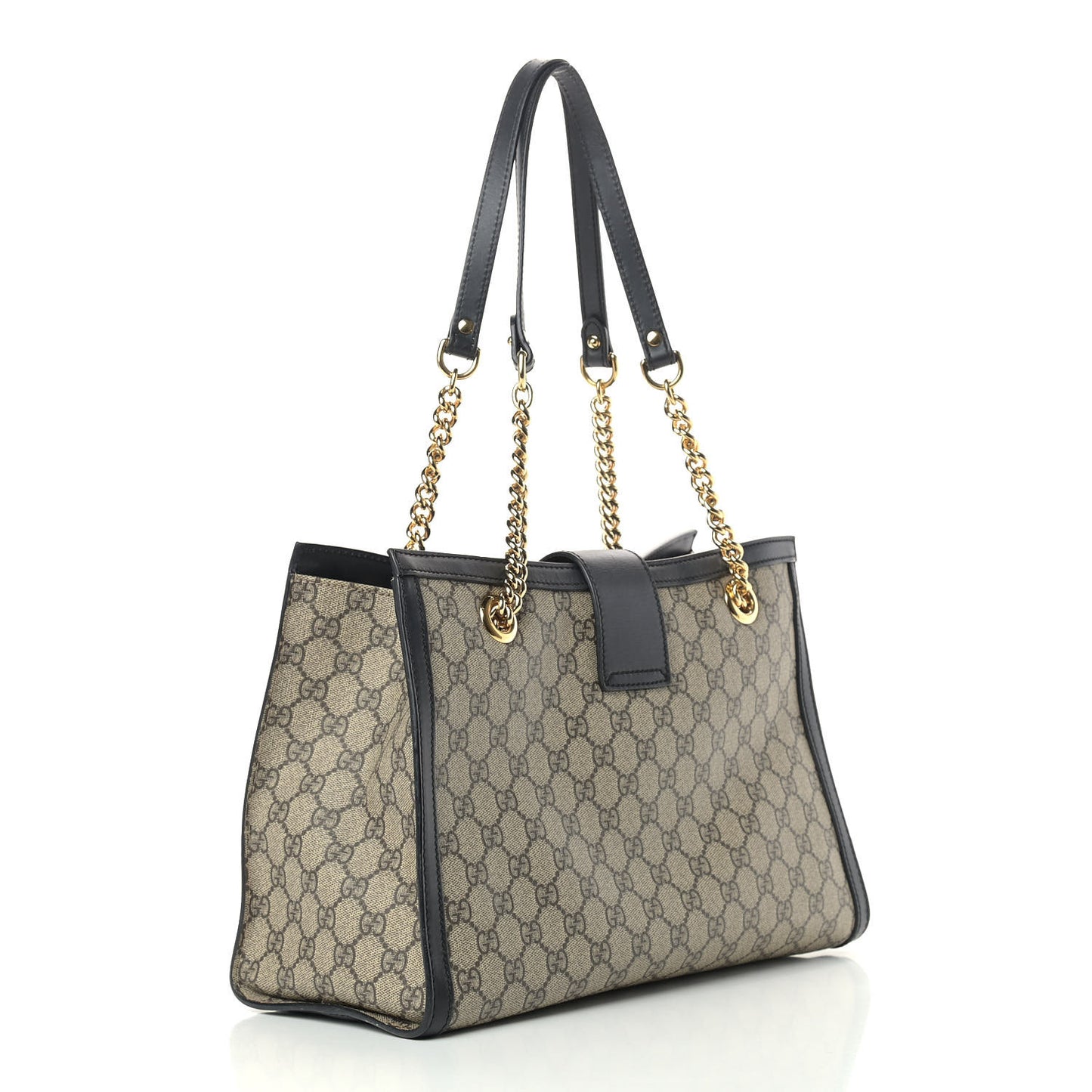 GG Supreme Monogram Medium Padlock Tote Black