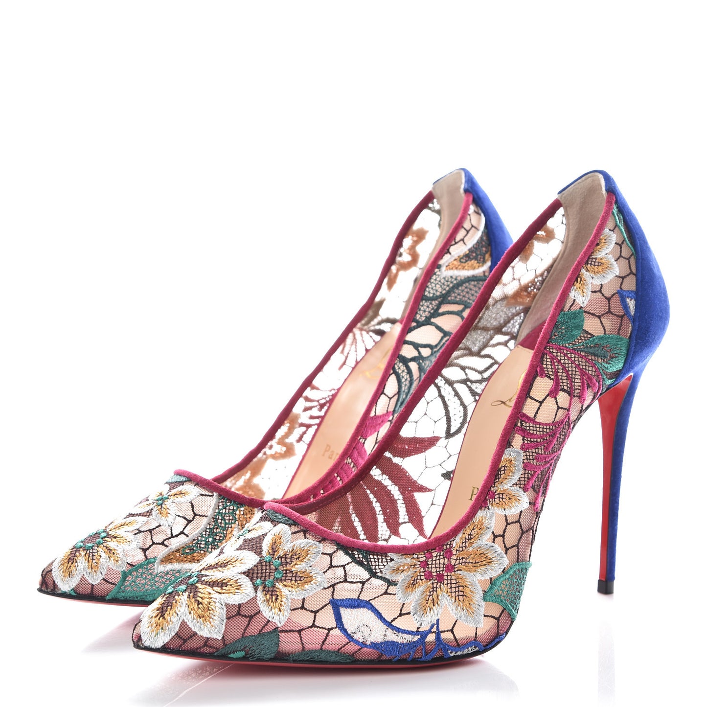 Lace Veau Velours Florale Follies 100 Pumps 40.5 Multicolor