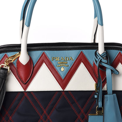 Prada Tessuto Nylon Quilted Impunturato Bauletto Baltico Fuoco 11 of 11