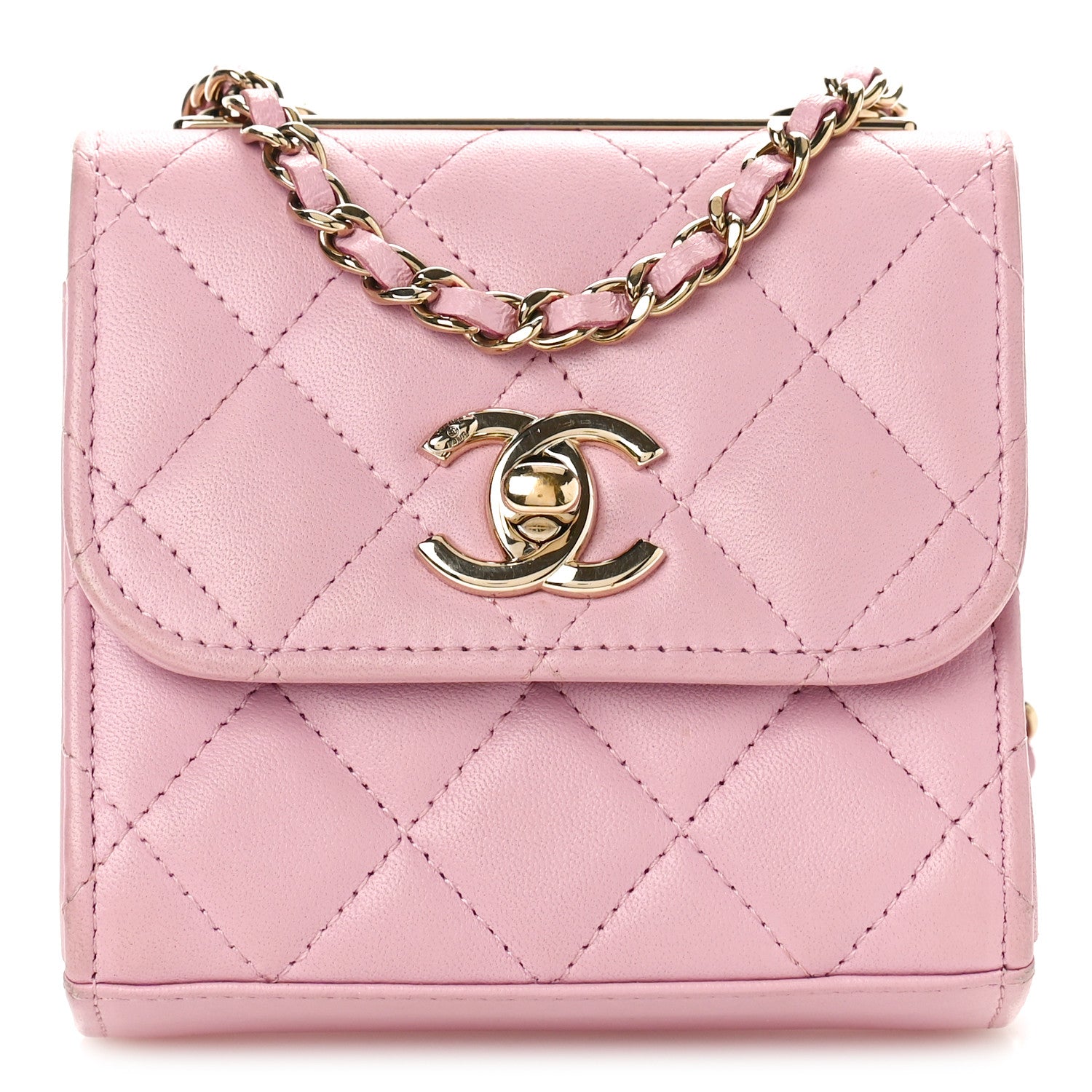 Chanel Lambskin Quilted Mini Trendy CC Clutch With Chain Light Pink 1 of 9